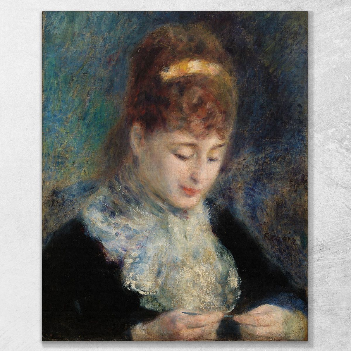 Woman Crocheting Pierre-Auguste Renoir par508 canvas print 
