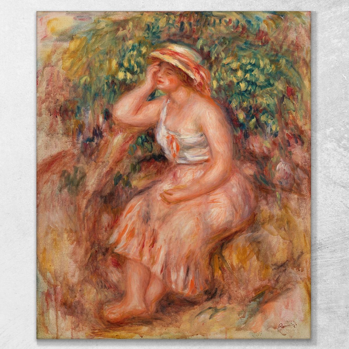 Woman Daydreaming Dreamer Pierre-Auguste Renoir par509 canvas print 