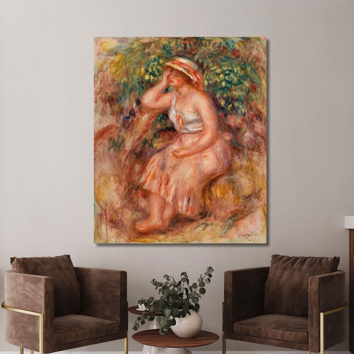 Woman Daydreaming Dreamer Pierre-Auguste Renoir par509 canvas print 