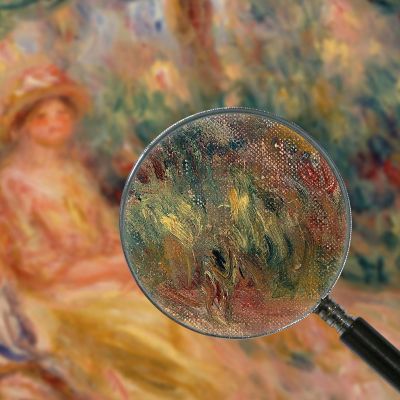 Woman In Pink And Yellow In A Landscape Pierre-Auguste Renoir par513 canvas print