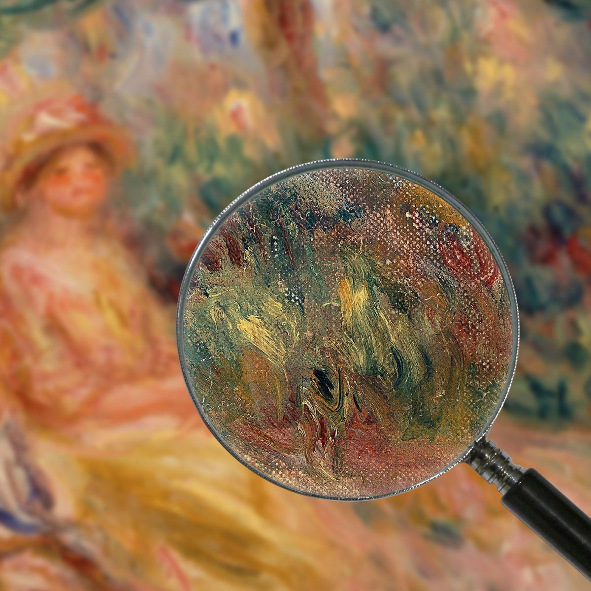 Woman In Pink And Yellow In A Landscape Pierre-Auguste Renoir par513 canvas print