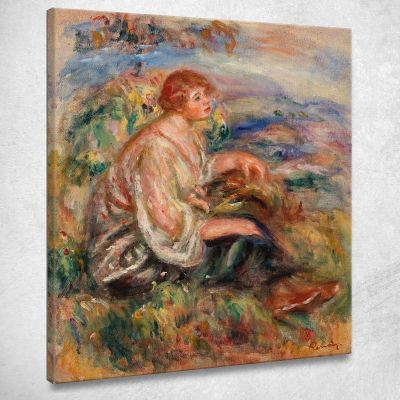 Woman In Tulle Blouse And Black Skirt Pierre-Auguste Renoir par514 canvas print 