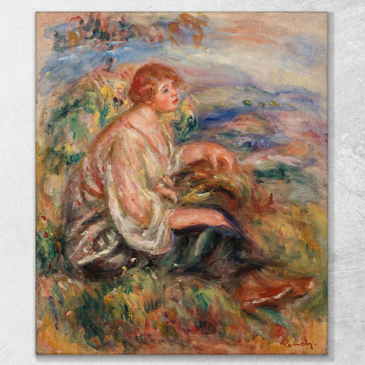 Woman In Tulle Blouse And Black Skirt Pierre-Auguste Renoir par514 canvas print 