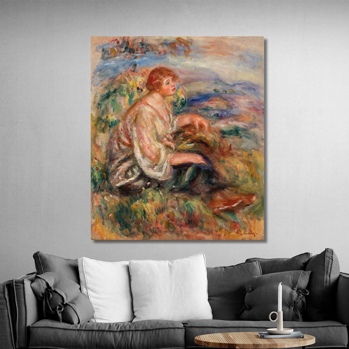 Woman In Tulle Blouse And Black Skirt Pierre-Auguste Renoir par514 canvas print 