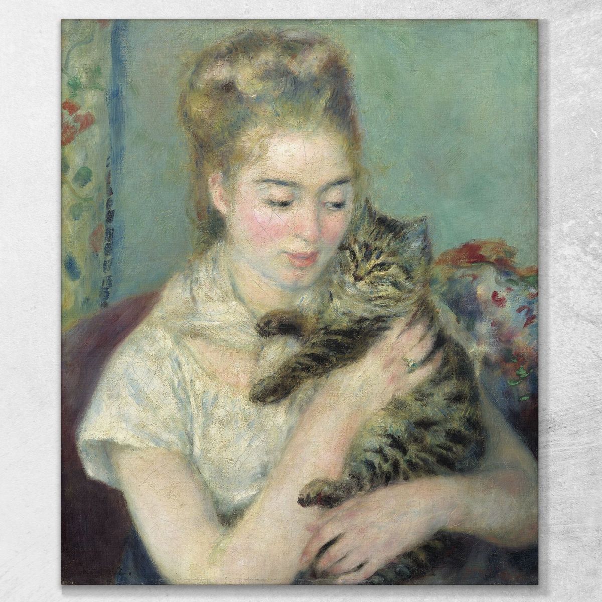 Woman With A Cat Pierre-Auguste Renoir par517 canvas print 