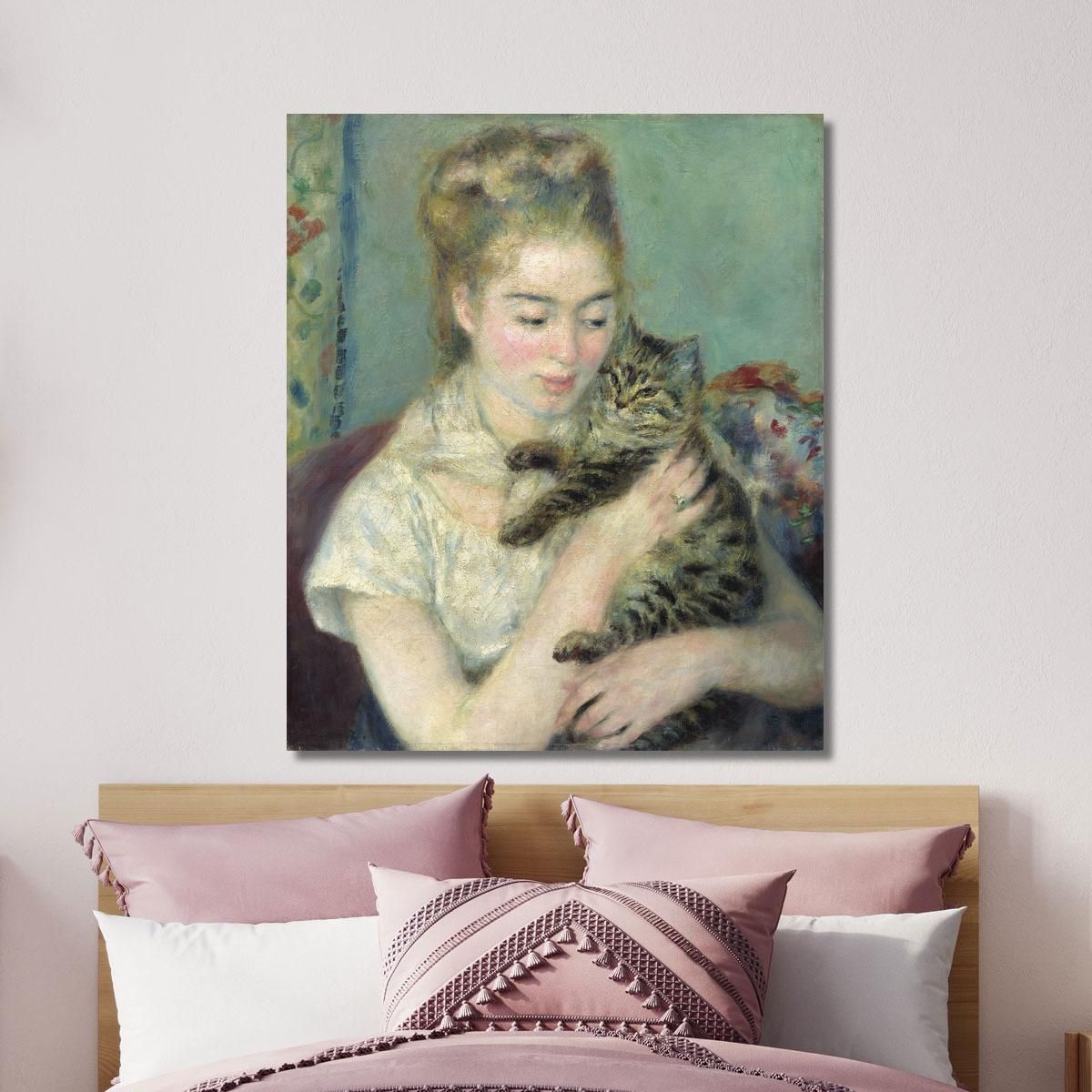 Woman With A Cat Pierre-Auguste Renoir par517 canvas print 