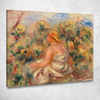 Woman With Hat In A Landscape Pierre-Auguste Renoir par520 canvas print 