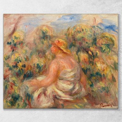 Woman With Hat In A Landscape Pierre-Auguste Renoir par520 canvas print 