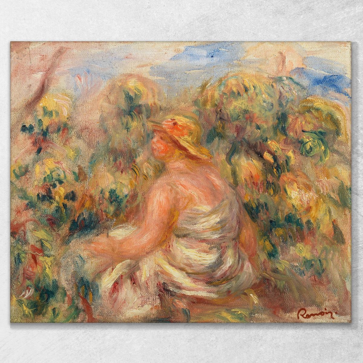 Woman With Hat In A Landscape Pierre-Auguste Renoir par520 canvas print 