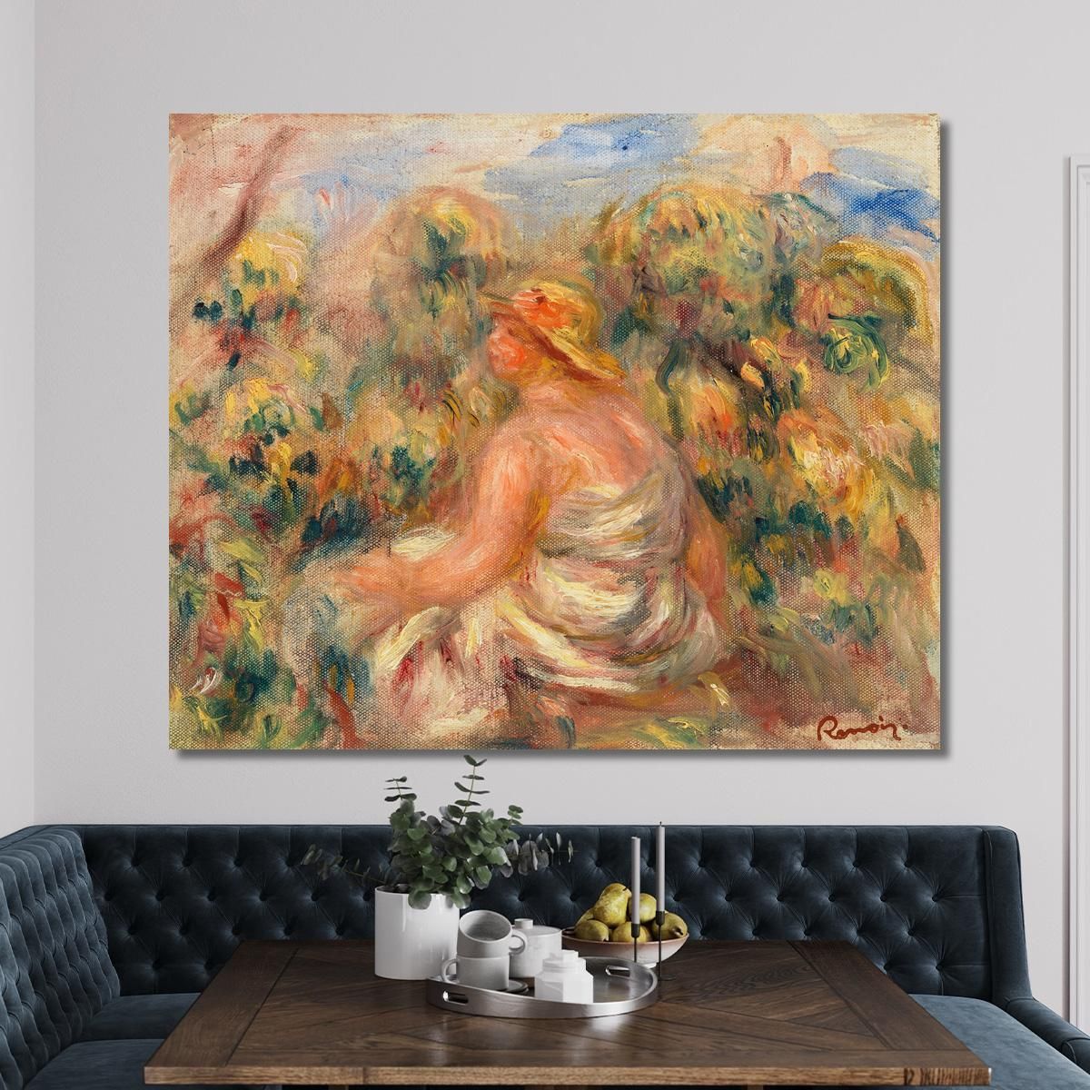 Woman With Hat In A Landscape Pierre-Auguste Renoir par520 canvas print 