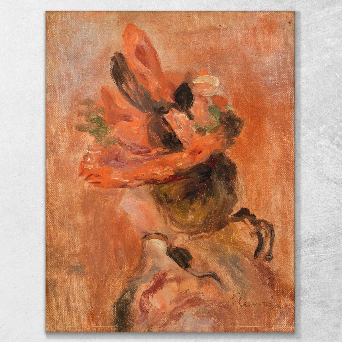 Woman'S Head With Red Hat Pierre-Auguste Renoir par521 canvas print 