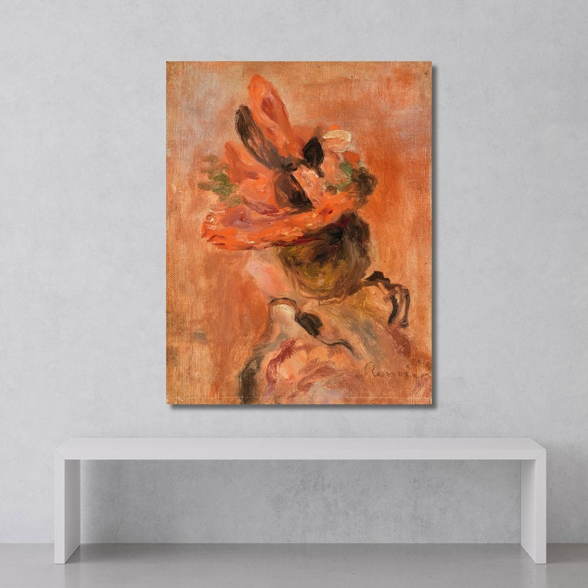 Woman'S Head With Red Hat Pierre-Auguste Renoir par521 canvas print 