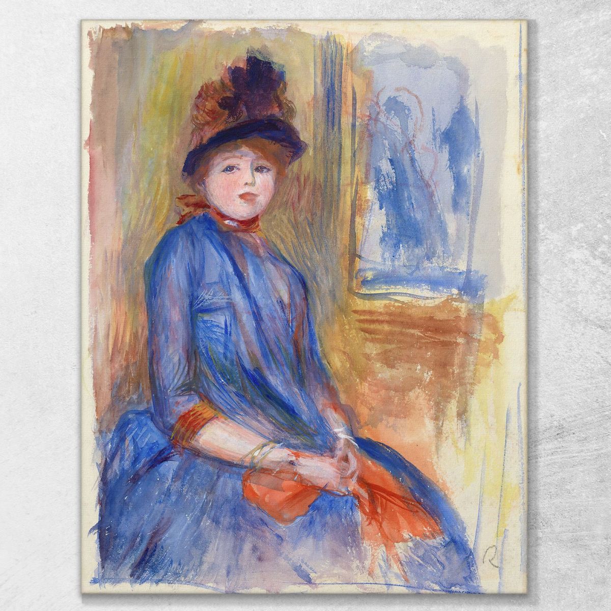 Young Girl In A Blue Dress Pierre-Auguste Renoir par524 canvas print 