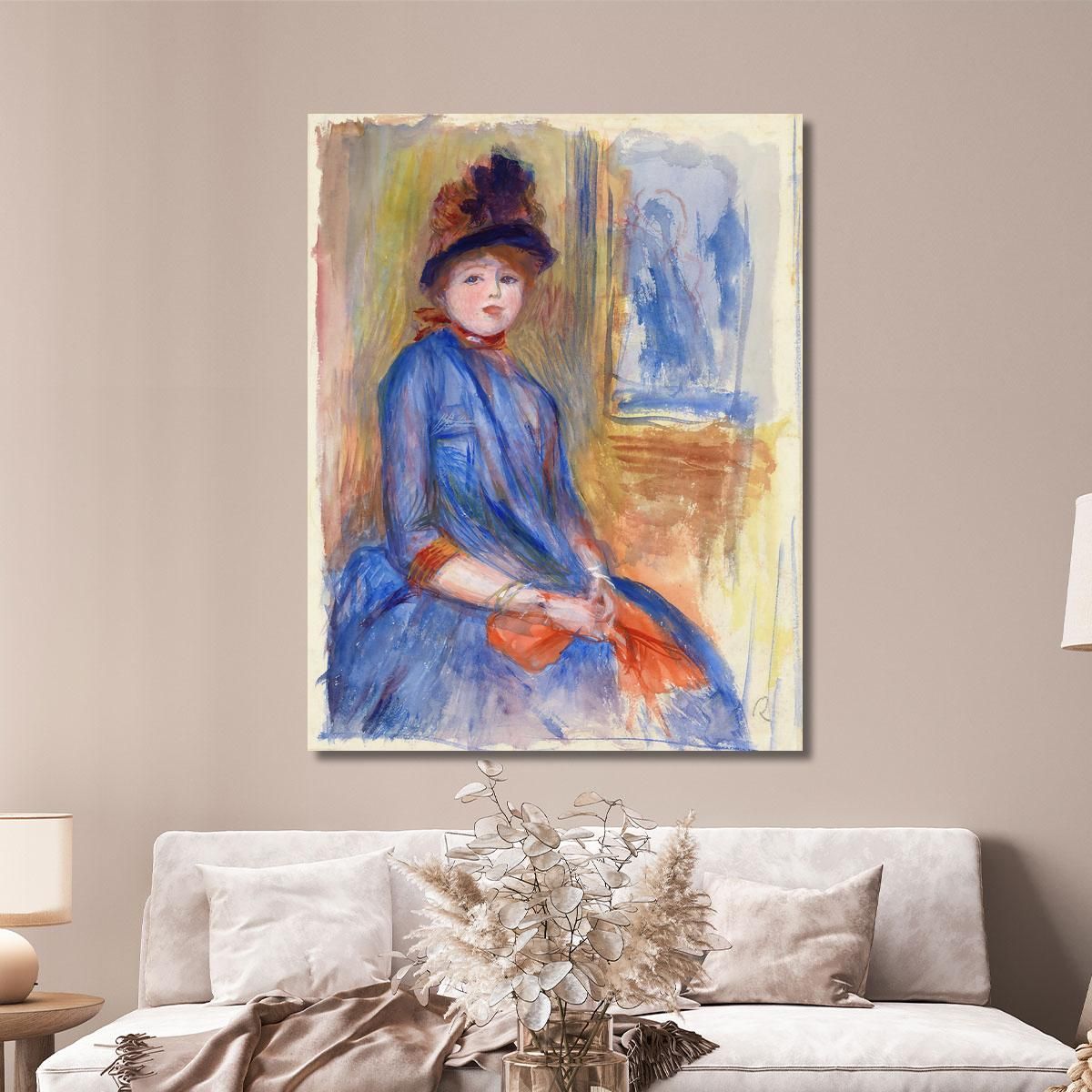 Young Girl In A Blue Dress Pierre-Auguste Renoir par524 canvas print 