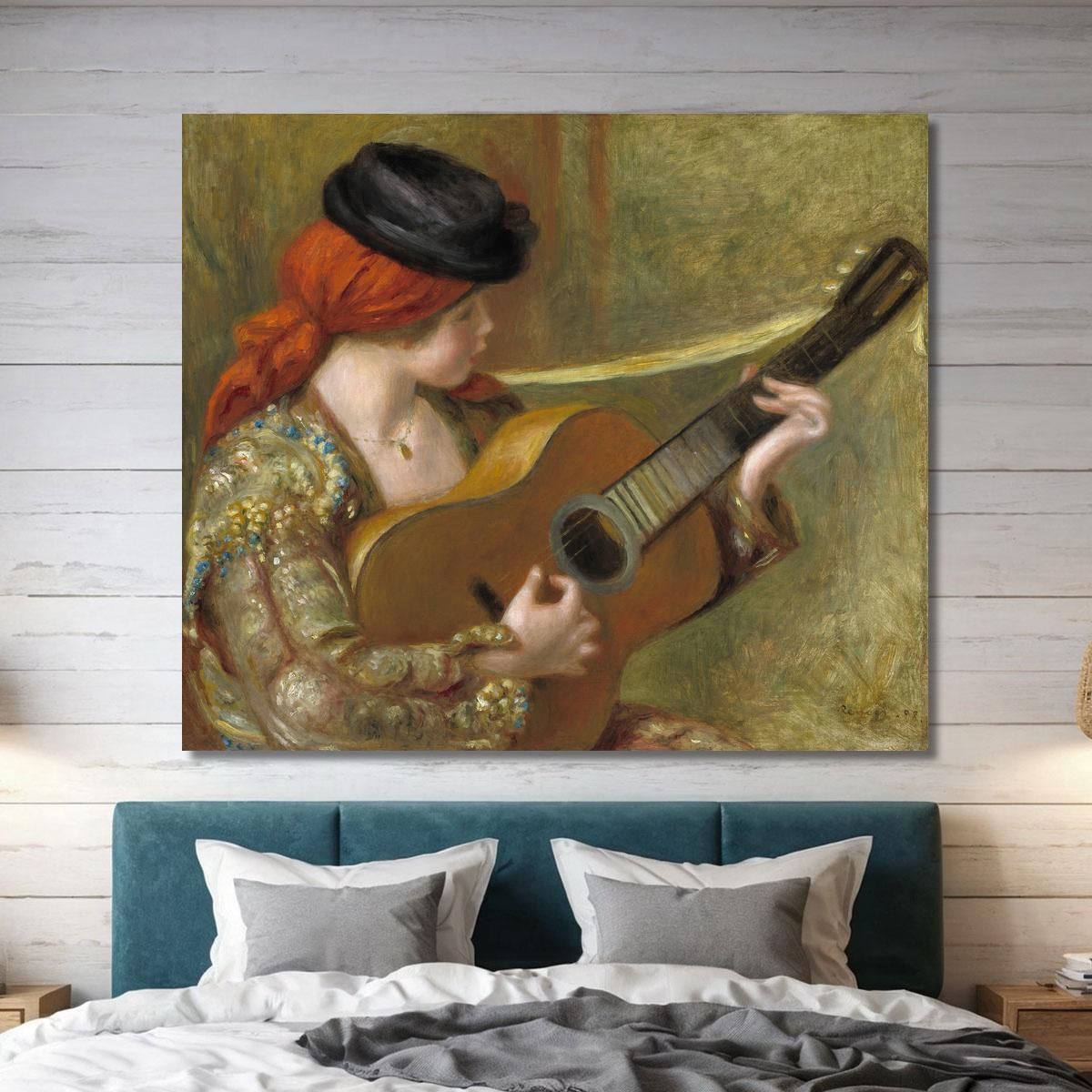 Young Spanish Woman With A Guitar Pierre-Auguste Renoir par528 canvas print 