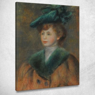 Young Woman In A Green Hat Pierre-Auguste Renoir par529 canvas print 