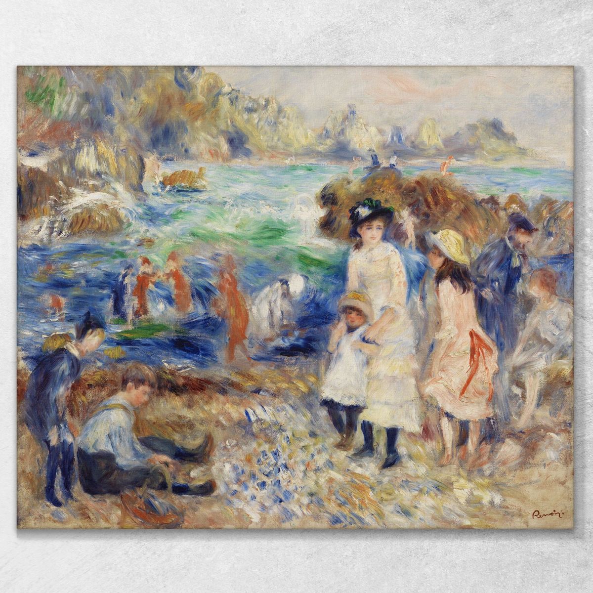 Children On The Seashore Guernsey Pierre-Auguste Renoir par557 canvas print 