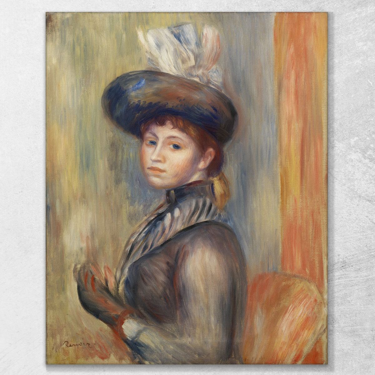 Girl In Gray-Blue Pierre-Auguste Renoir par566 canvas print 