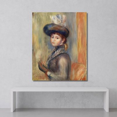 Girl In Gray-Blue Pierre-Auguste Renoir par566 canvas print 