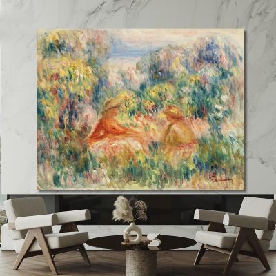 Two Women In A Landscape Pierre-Auguste Renoir par608 canvas print 