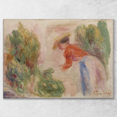 Woman Gathering Flowers Pierre-Auguste Renoir par612 canvas print 