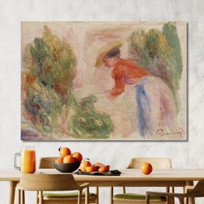 Woman Gathering Flowers Pierre-Auguste Renoir par612 canvas print 