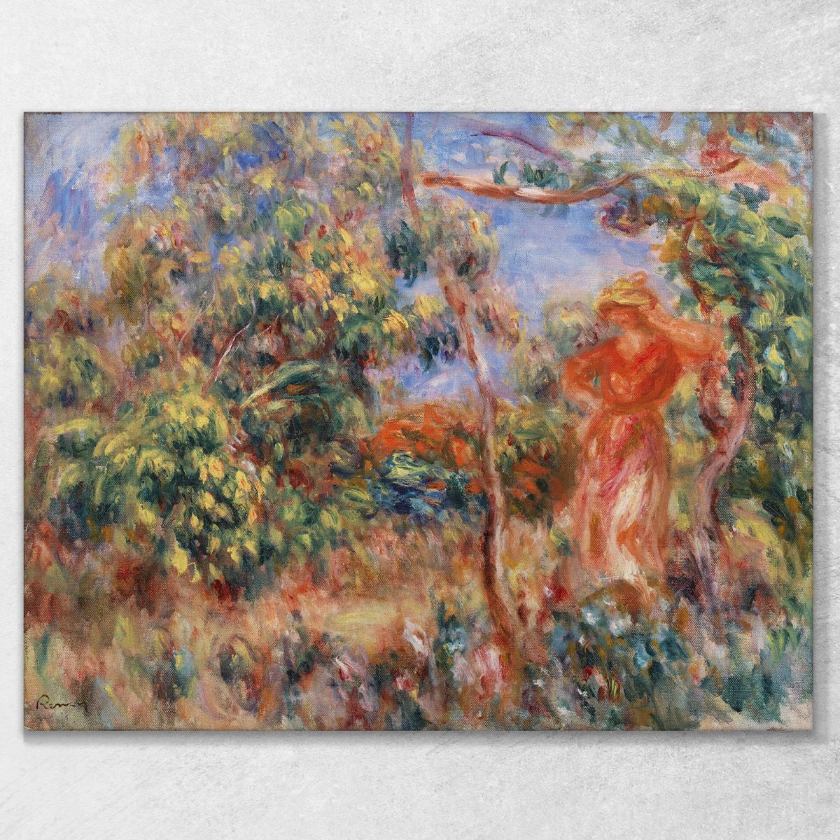 Woman In Red In A Landscape Pierre-Auguste Renoir par614 canvas print 