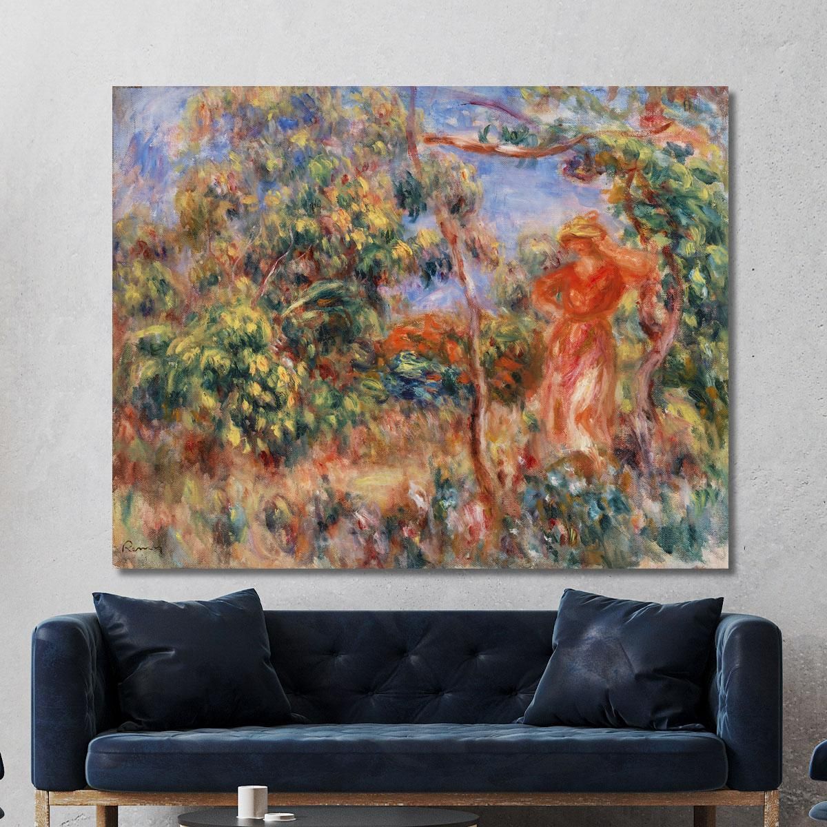 Woman In Red In A Landscape Pierre-Auguste Renoir par614 canvas print 