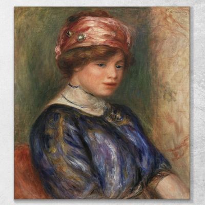 Young Woman In Blue Bust Pierre-Auguste Renoir par622 canvas print 