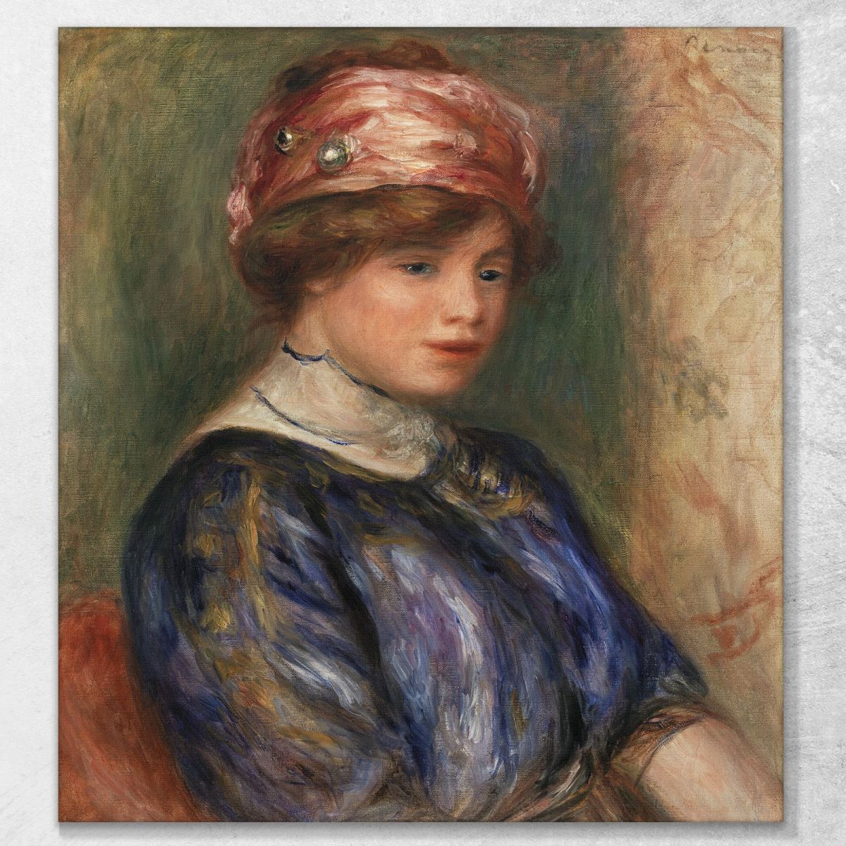 Young Woman In Blue Bust Pierre-Auguste Renoir par622 canvas print 