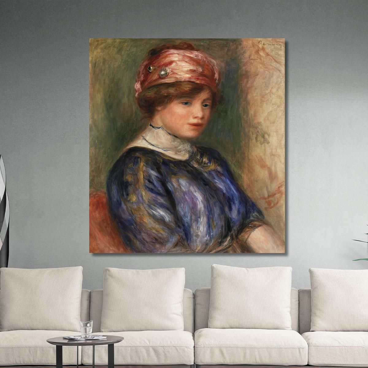 Young Woman In Blue Bust Pierre-Auguste Renoir par622 canvas print 
