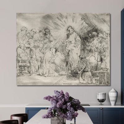 Christ Appearing To The Apostles Rembrandt van Rijn rvr36 canvas print 