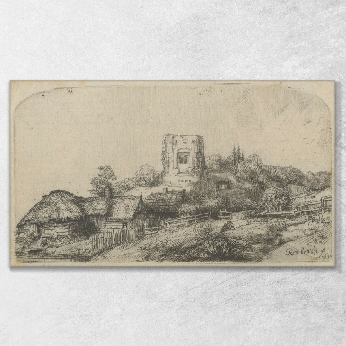 Landscape With A Square Tower Rembrandt van Rijn rvr81 canvas print 