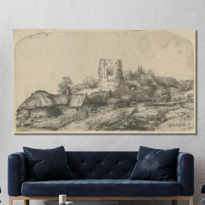 Landscape With A Square Tower Rembrandt van Rijn rvr81 canvas print 