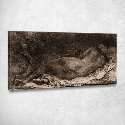 Reclining Female Nude Rembrandt van Rijn rvr151 canvas print 