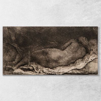 Reclining Female Nude Rembrandt van Rijn rvr151 canvas print 
