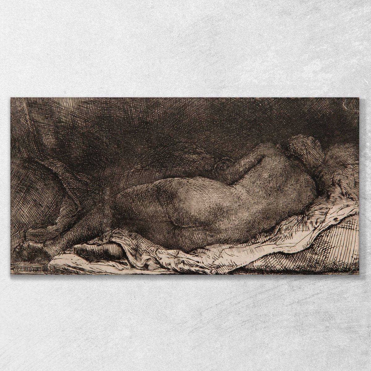 Reclining Female Nude Rembrandt van Rijn rvr151 canvas print 