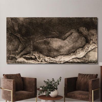 Reclining Female Nude Rembrandt van Rijn rvr151 canvas print 