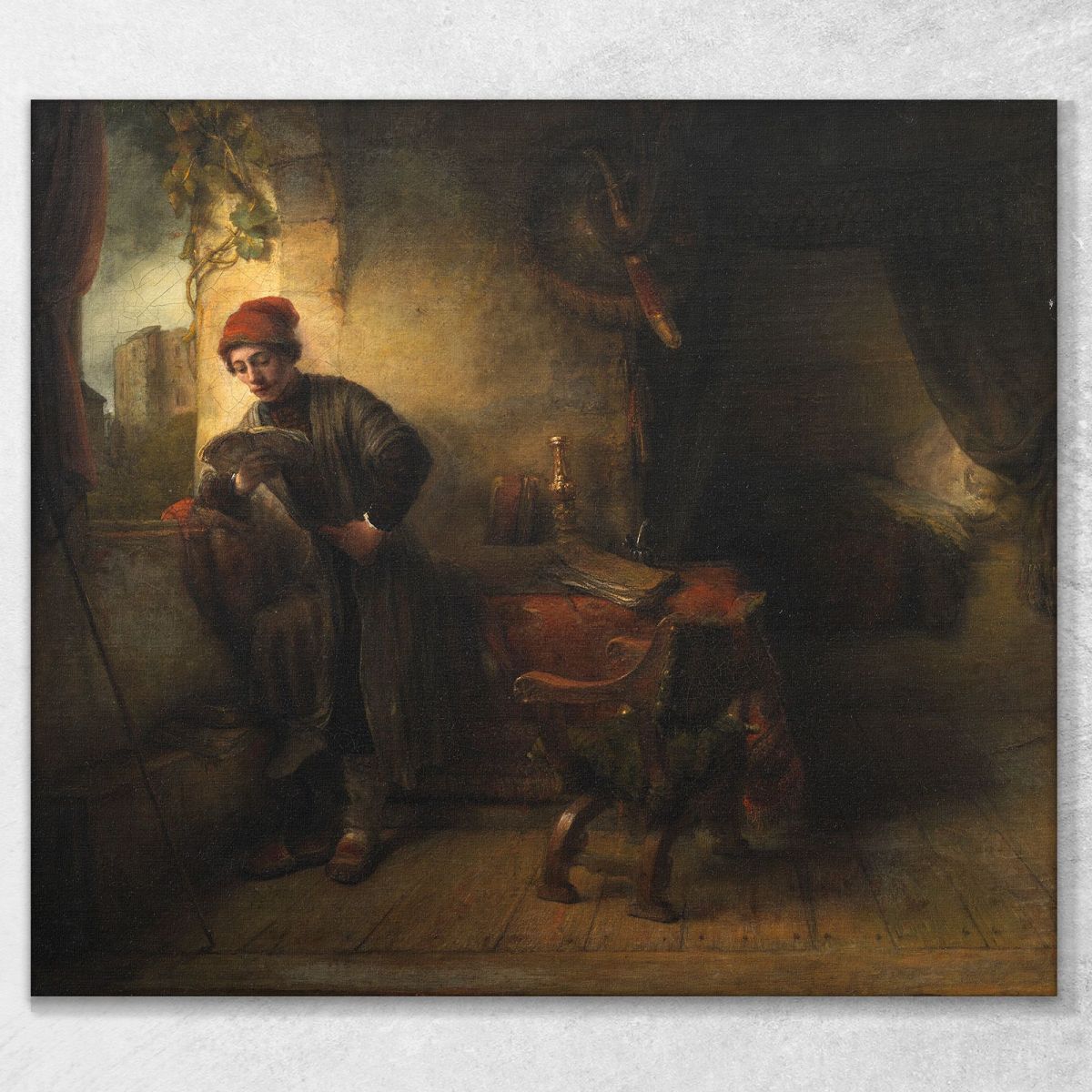 Standing Young Man At The Window Rembrandt van Rijn rvr193 canvas print 