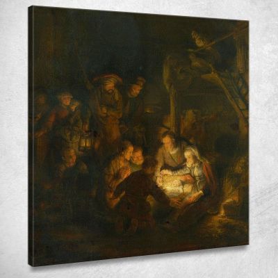 The Adoration Of The Shepherds Rembrandt van Rijn rvr201 canvas print 