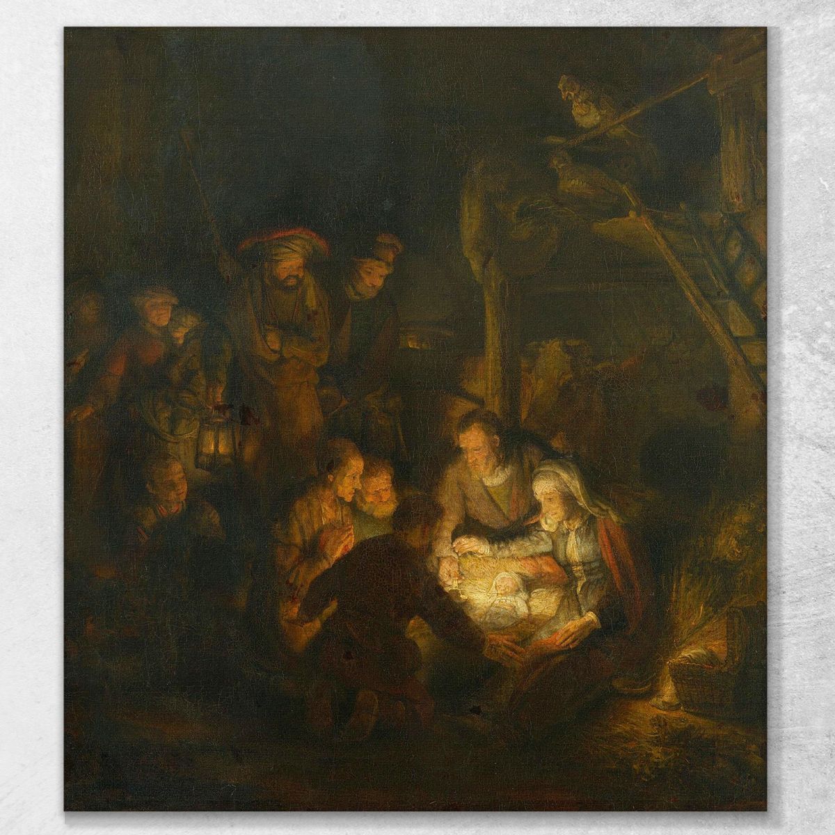 The Adoration Of The Shepherds Rembrandt van Rijn rvr201 canvas print 