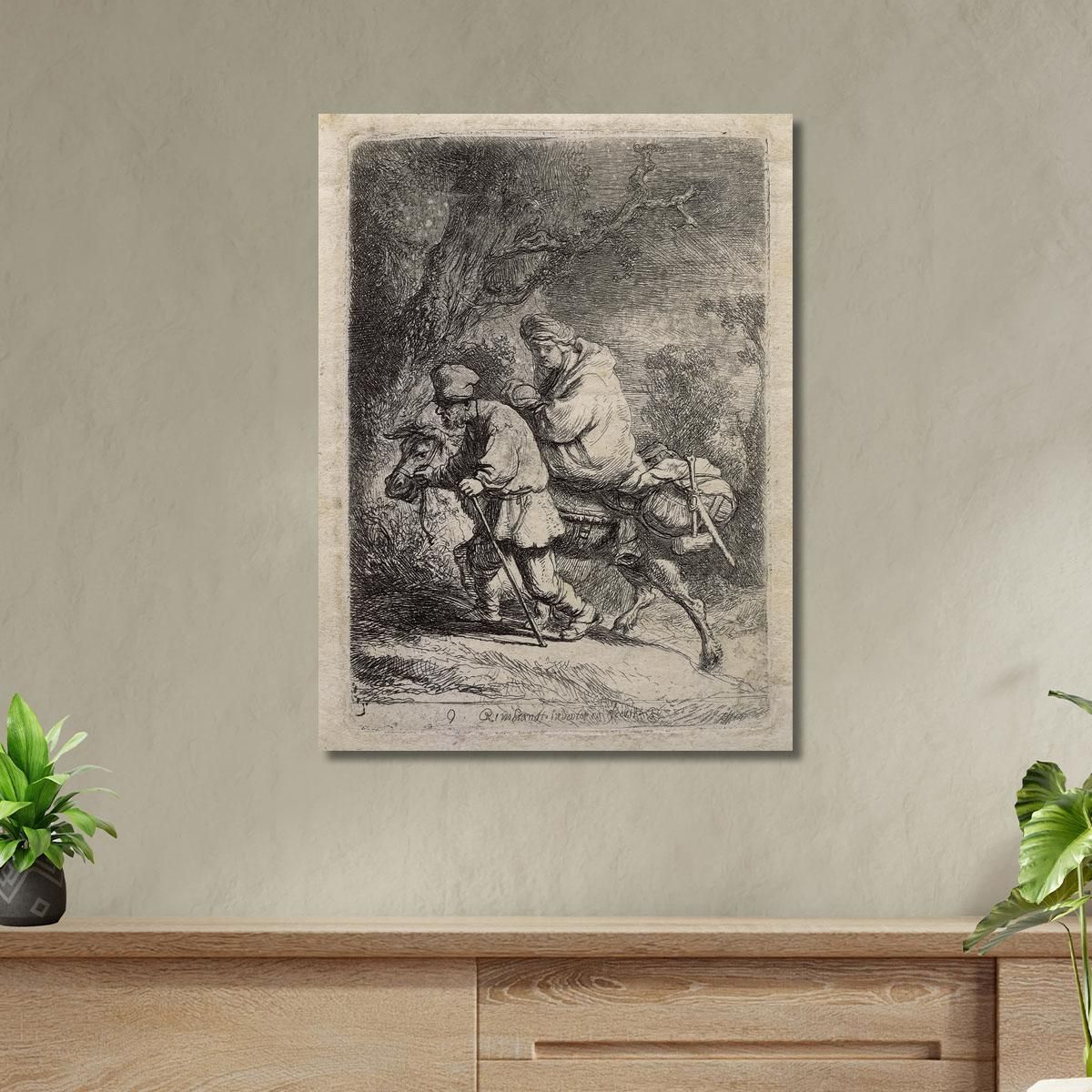 The Flight Into Egypt Rembrandt van Rijn rvr223 canvas print 