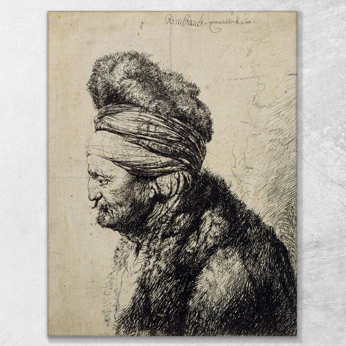 The Second Oriental Head Rembrandt van Rijn rvr240 canvas print 