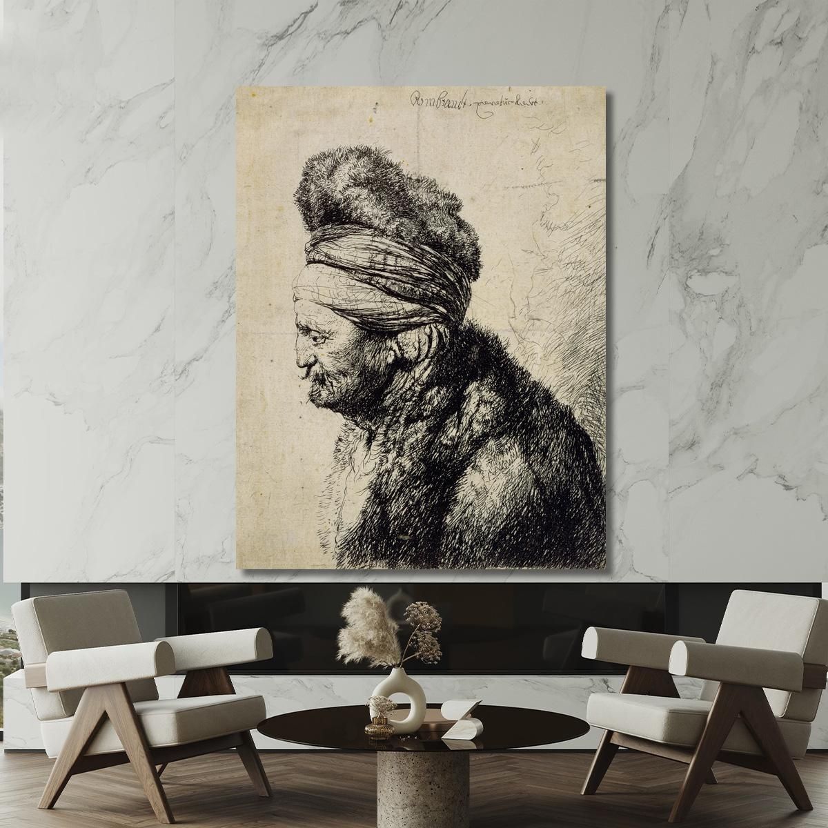 The Second Oriental Head Rembrandt van Rijn rvr240 canvas print 