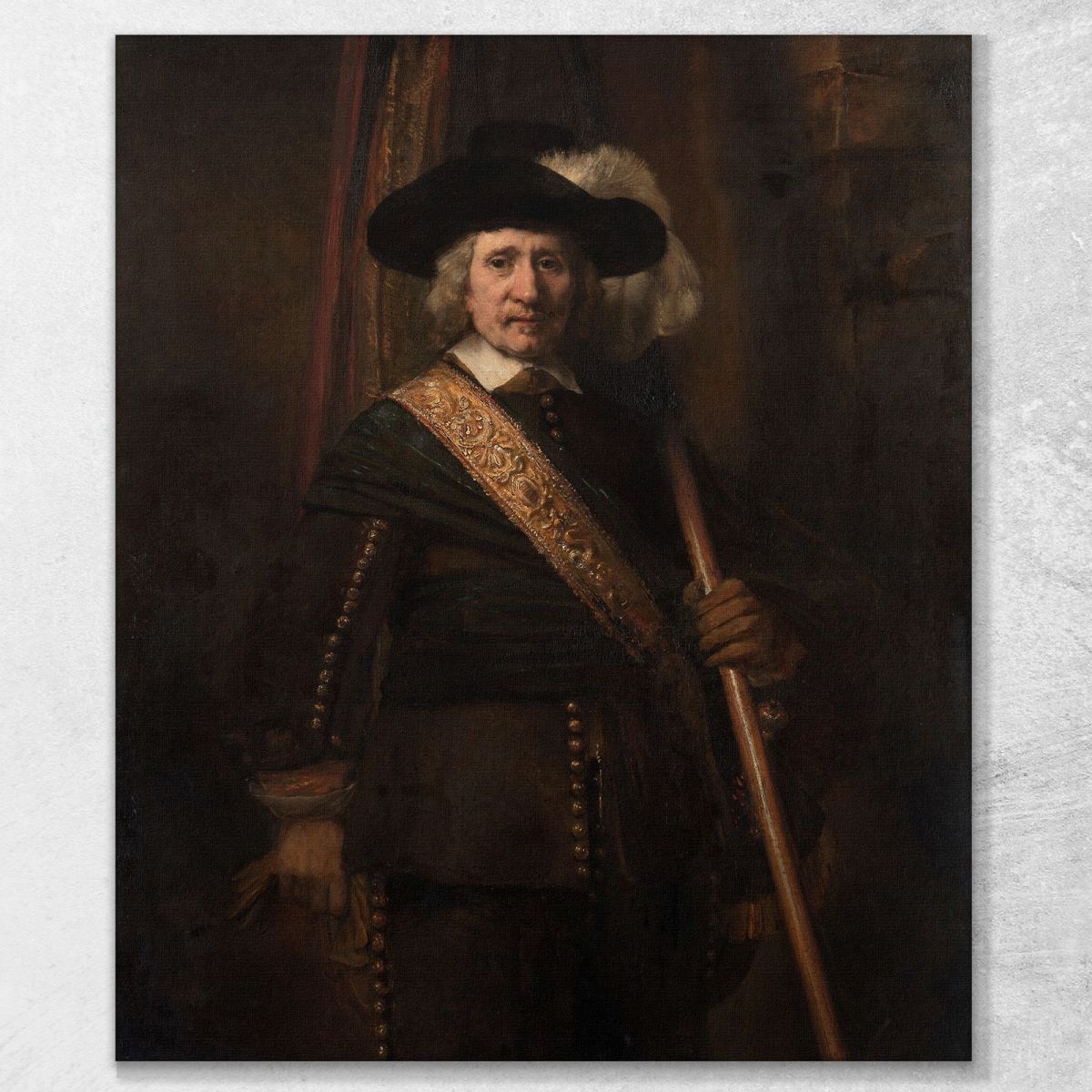 The Standard Bearer Floris Soop Rembrandt van Rijn rvr244 canvas print 