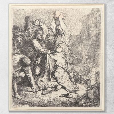 The Stoning Of St. Stephen Rembrandt van Rijn rvr246 canvas print 