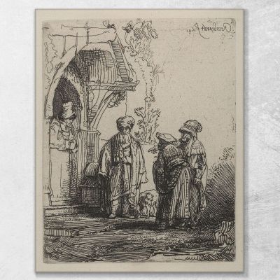 Three Oriental Figures Rembrandt van Rijn rvr257 canvas print 