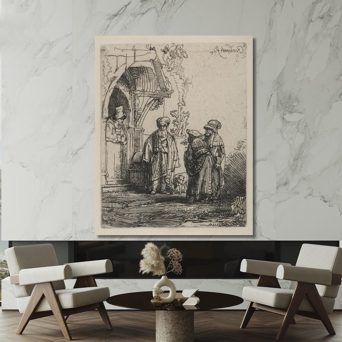 Three Oriental Figures Rembrandt van Rijn rvr257 canvas print 