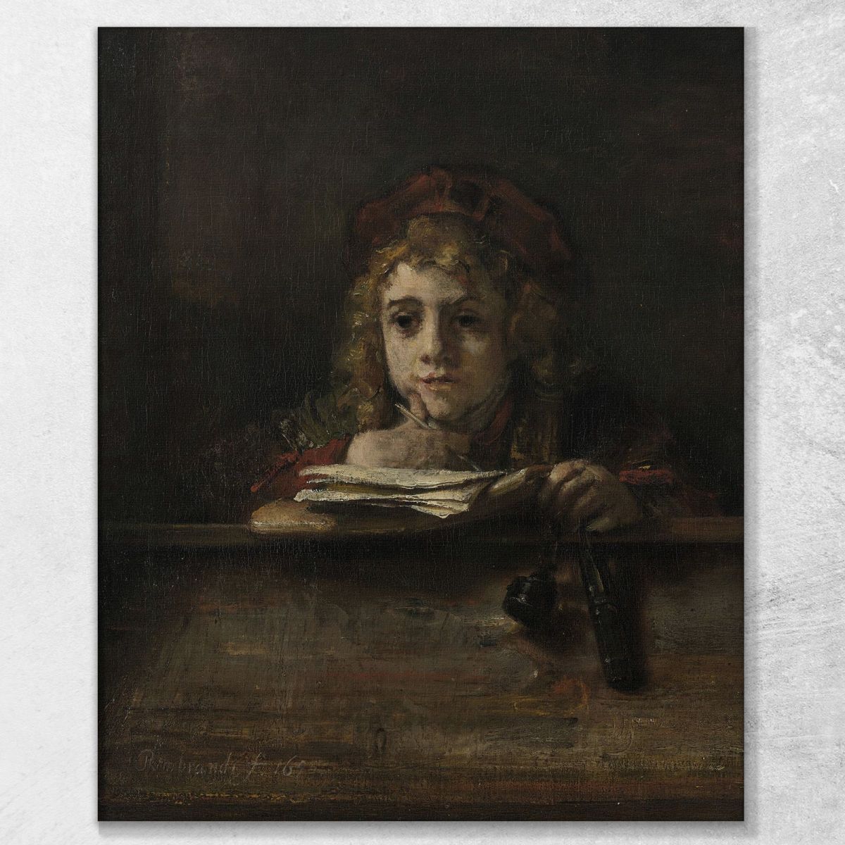 Titus At His Desk Rembrandt van Rijn rvr258 canvas print 