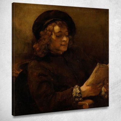 Titus Van Rijn The Artist'S Son Reading Rembrandt van Rijn rvr260 canvas print 